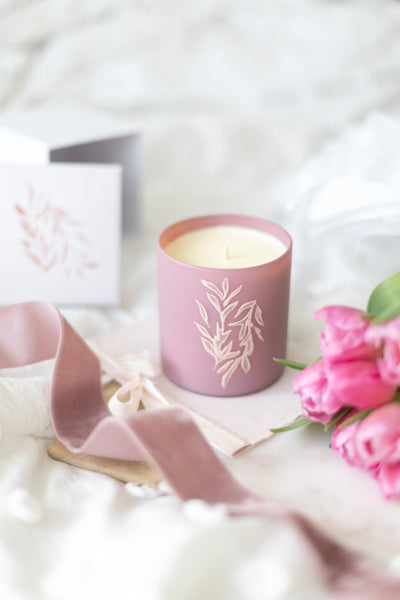 pink scented candle