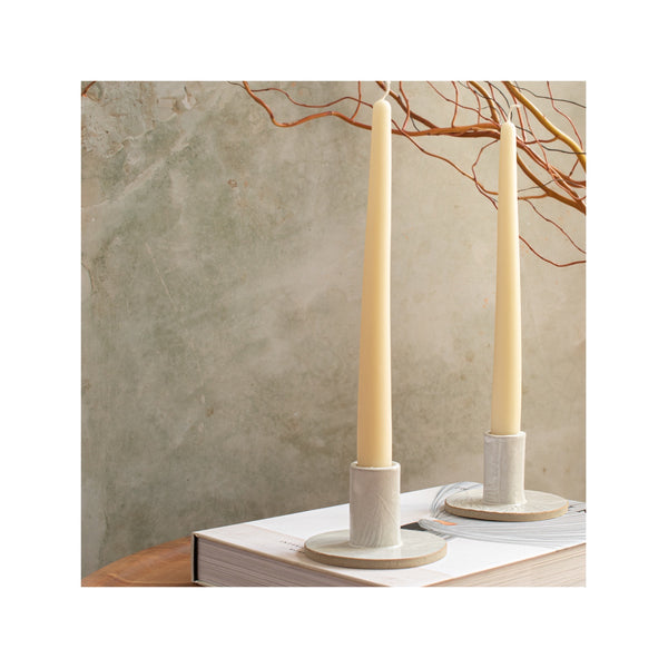 Olive branch ceramic candle stick holder