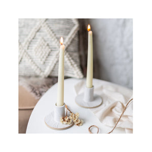 Olive branch ceramic candle stick holder