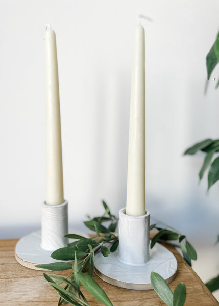 Ivory Natural Wax Taper Candles